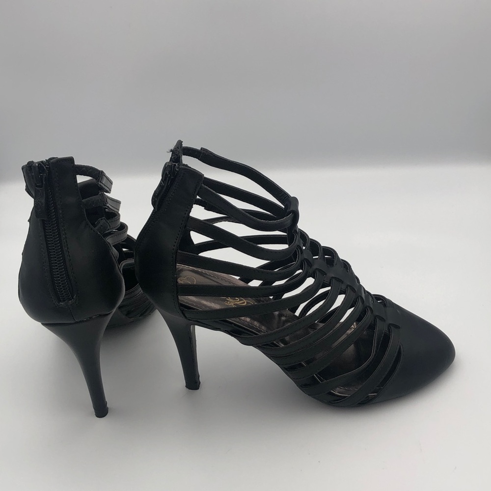 DbDk Fashion Elegant Black Caged Heels 4”